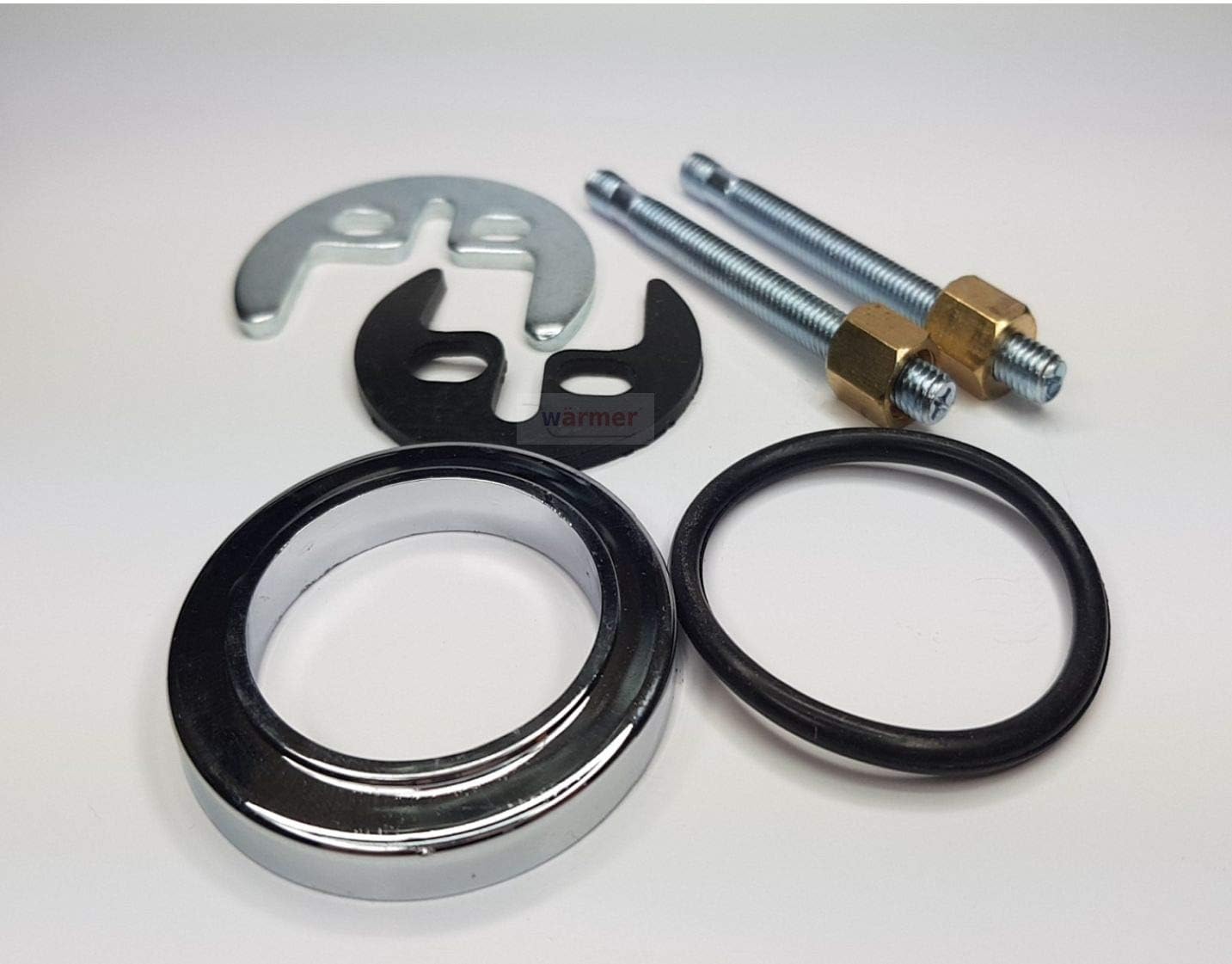 Wärmer System Monobloc Mixer Tap Fixing Kit - 2 Bolt Basin & Sink Mounting Set including Chrome Plate (35-50 mm) and 6 mm Bolts - Image 5