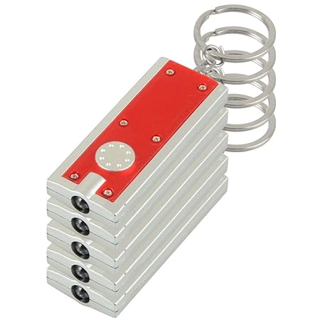 youpin 5 x Mini Taschenlampe, Super Bright Light LED-Camping Taschenlampe Schlüsselbund dünn leicht Schlüsselanhänger Ultra Lampe Outdoor Wandern Reise Tasche Zubehör (Rot)