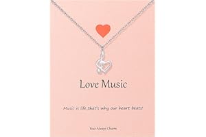 Your Always Charm Music Note Necklace for Women Music Festival Outfits Women Music Lovers Gifts for Women With Meaning Card