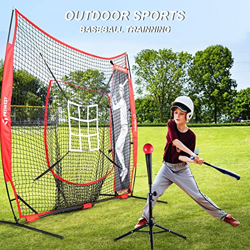 Patiassy 7'x7' Baseball & Softball Practice Hitting Pitching Net with