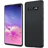 LeYi for Samsung-Galaxy-S10-Plus Case: Slim Soft Silicone Cover, Black | [𝐍𝐨𝐭 𝐅𝐢𝐭 𝐒𝟏𝟎] Slim Soft Liquid Silicone Full-Body Shockproof Protective Cellphone Funda para Galaxy S10+ Phone Case