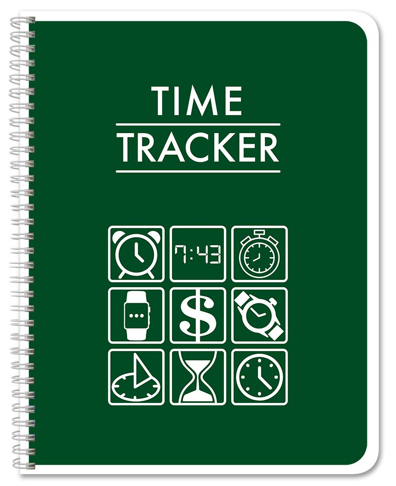 BookFactory Business Time Tracking Book/Time Tracker Log Book/Time Management LogBook 100 Pages 8.5" x 11" Wire-O (BUS-100-7CW-PP-(Time-Tracker)-BX)