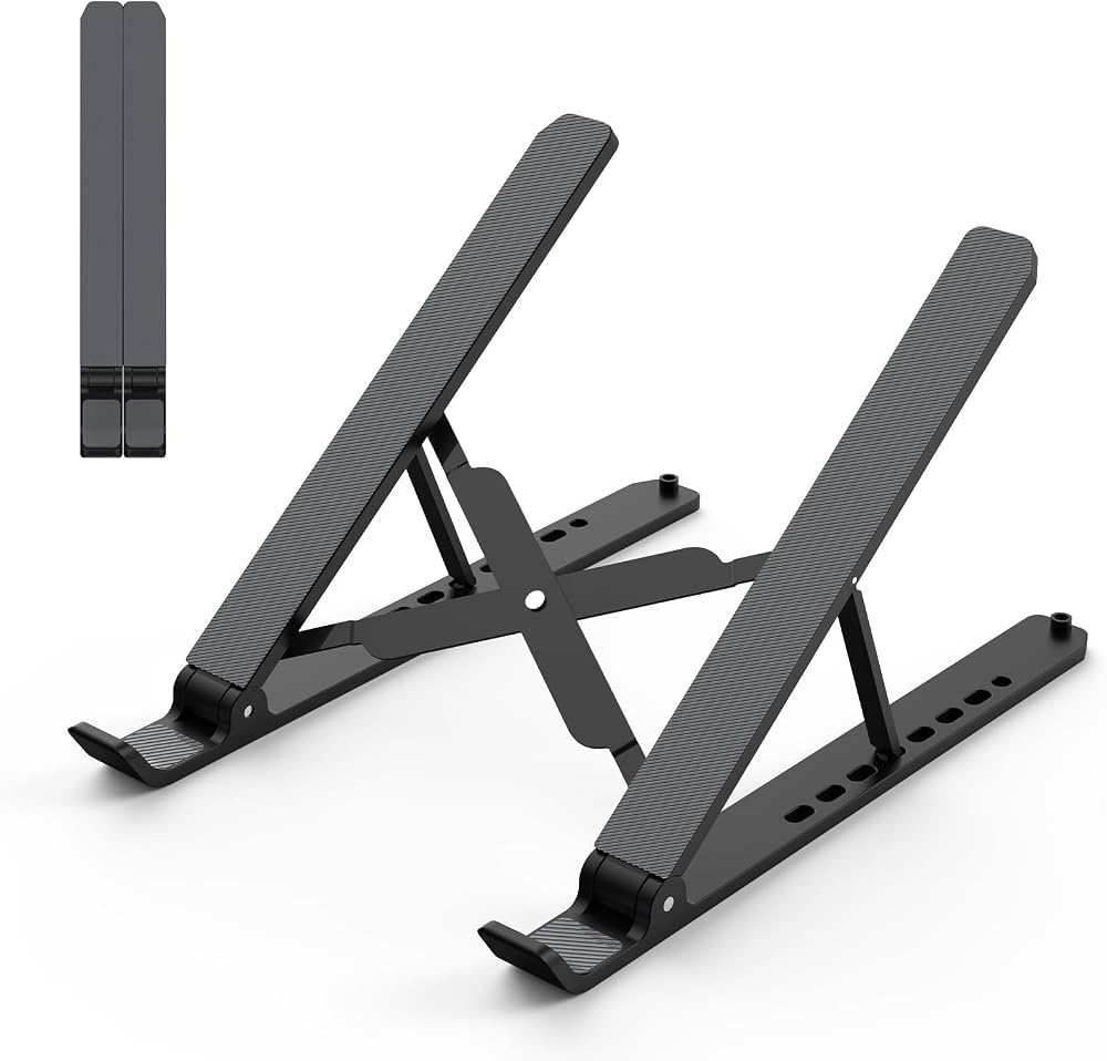 Tonmom Laptop Stand Adjustable Ergonomic Ventilated 10-15.6 inch Black
