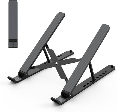 Tonmom Laptop Stand Adjustable Ergonomic Ventilated 10-15.6 inch Black