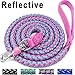 Mycicy Reflective Dog Leash, 2/3/4/6/10ft Braided Nylon Rope with Soft Handle for Night Walking, Comfort Grip Leash for Small Medium Large Dogs (Pink 6 feet)