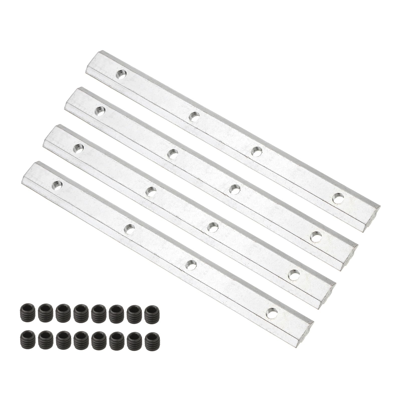 PATIKIL 7.1 Inch Straight Line Connector, 4 Pcs T/V Slot Aluminum Extrusion Connector Corner Bracket with M6 Screws for 40 Series Aluminum Profile (Silver)