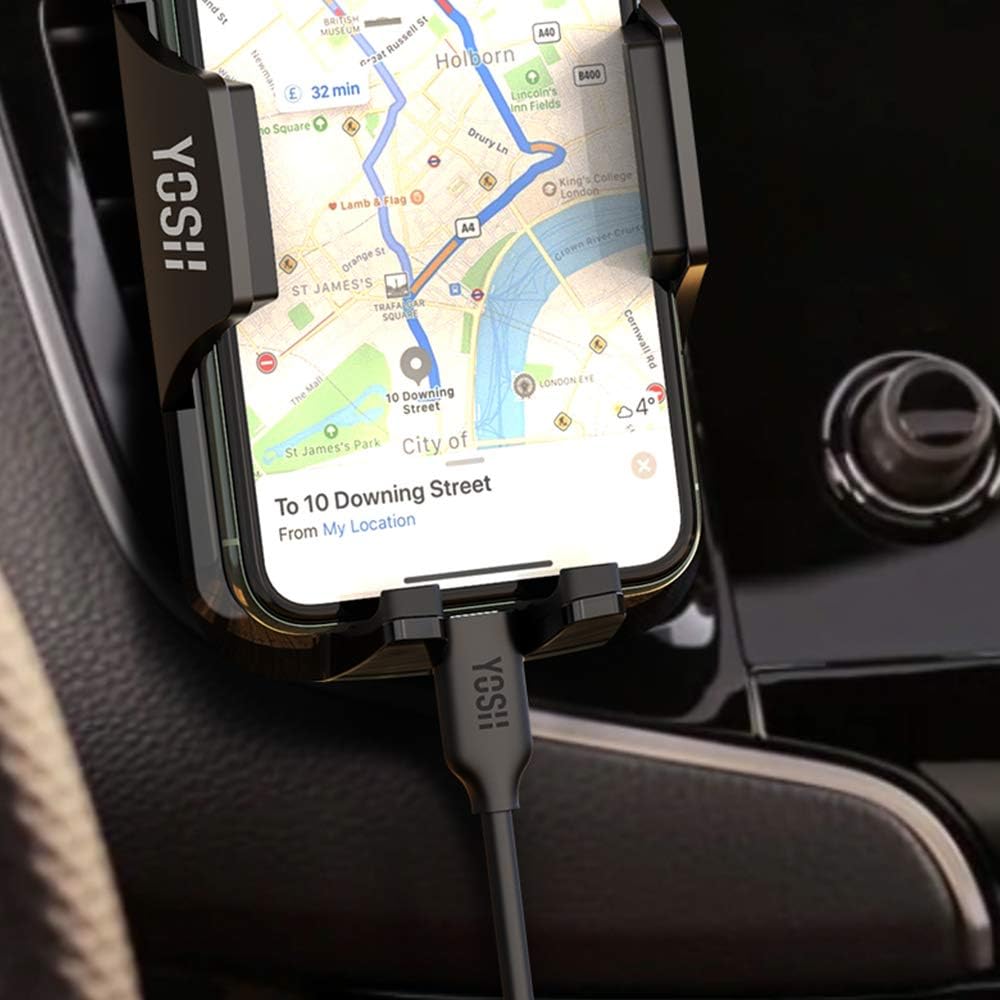 YOSH Car Phone Holder Air Vent, Upgrade 360° Rotation Phone Holder for Cars with Adjustable Clamp& Upgraded Double Metal Hook - Image 5