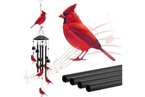 Ludnsghsjk Cardinal Wind Chimes for Outside Black Metal Windchimes Outdoors Gifts for Women/Men