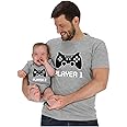 Tstars Gamer Dad and Baby Matching Outfits Gifts for New Dads Player 1 & Player 2 Funny Fathers Day Daddy and Me Outfits