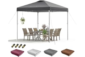 MORIKORO 10x10 Canopy Replacement Top, Waterproof Pop Up Canopy Replacement Top Only for Outdoors, Sun Shade 10x10 Tent Top Replacement for Outside Patio/Camping/Events (Top Only) (Gray)