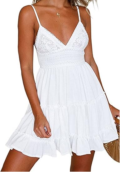 white mini swing dress