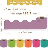 Wonninek 6 Rolls Classroom Bulletin Board Border Trim Scalloped Decor 197ft view 2