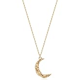 MTMY Gold Moon Pendant Necklace for Women,14K Gold Plated Dainty Chain Crescent Moon Sun Star Necklace Jewelry