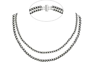 OHINGLT Navajo Pearl Necklaces for Women Western Cowgirl Country Girl Boho Vintage Pearl Beaded Necklaces for Women
