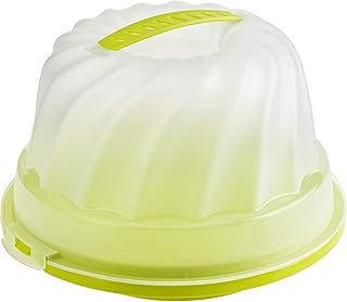 Rotho Fresh Kuchenbehälter für Gugelhupf mit Haube und Tragegriff, Kunststoff (PP) BPA-frei, grün/transparent, (30,5 x 28,5 x 17,5 cm)