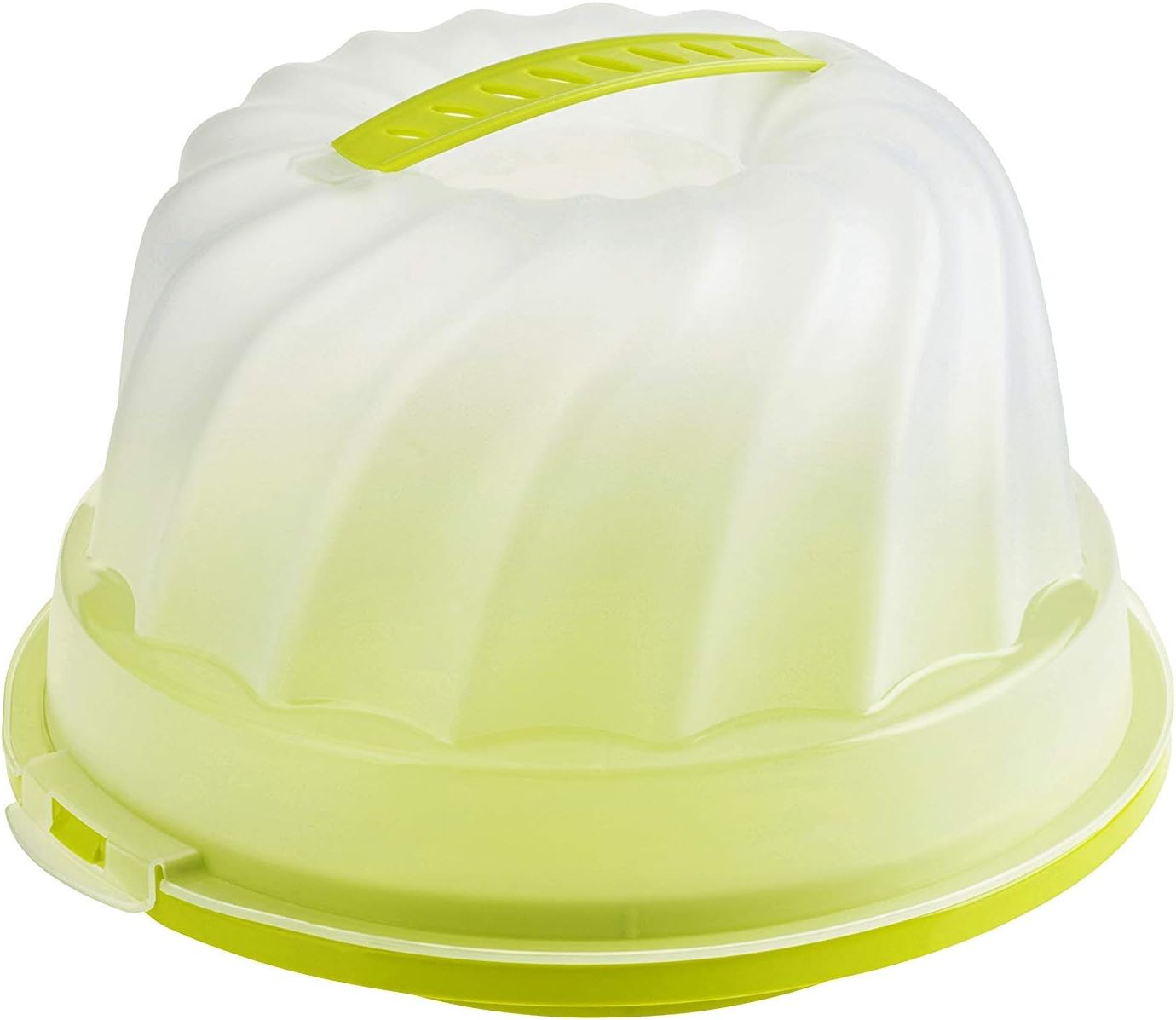 Rotho Fresh Kuchenbehälter für Gugelhupf mit Haube und Tragegriff, Kunststoff (PP) BPA-frei, grün/transparent, (30,5 x 28,5 x 17,5 cm)