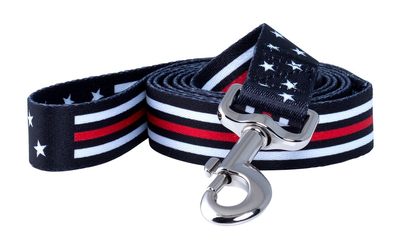 Native Pup Thin Red Line Dog Leash (Stars)