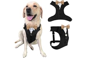 AVERYDAY Dog Tuxedo for Wedding Outfit, Dog Suit and Tie Costumes for Birthday, Halloween, Cosplay, Christmas Party, Pet Formal Wear with Bowtie, Tux for Medium Large Dogs, Bulldog, Labrador, Husky