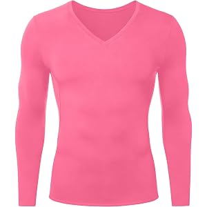 SPVISE V-Neck Compression Shirts Mens Long Sleeve Athletic Workout Undershirts Dry Wicking Rashguard Base Layer Running Tops