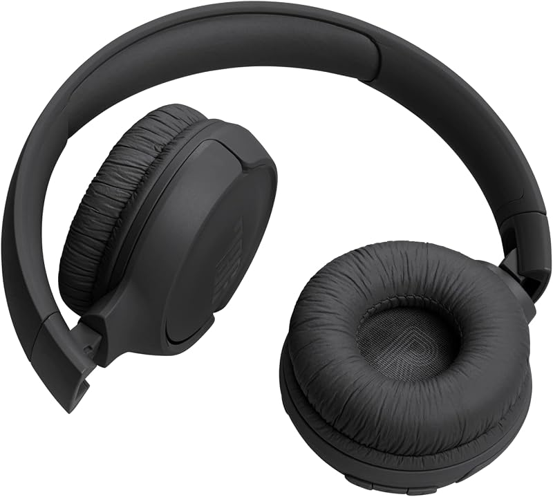 Fones de ouvido jbl tune 520bt sem fio bluetooth, 57 horas de reprodução com graves puros, dobráveis, preto
