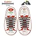 Coolnice No Tie Shoelaces for Kids, Men & Women | Waterproof & Stretchy Silicone Flat Elastic Shoe Laces | for Athletic, Sneaker, Hiking Boots, Board & Casual Shoe | Eliminate Loose Shoelace Accident