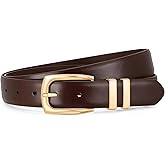 WHIPPY Women's Leather Belts for Jeans Pants Fashion Ladies Belt Gold Buckle Belts for Women