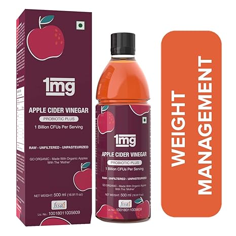 1mg Apple Cider Vinegar Probiotic Plus With The Mother Of Vinegar Raw Unfiltered Unpasteurized 500 Ml Amazon In Health Personal Care