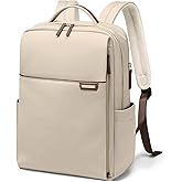 GOLF QUALITY Laptop Backpack for Women, Work Business Traval Computer Backpacks with Laptop Compartment Waterproof Casual Daypack for Travel College,16Inch,Apricot