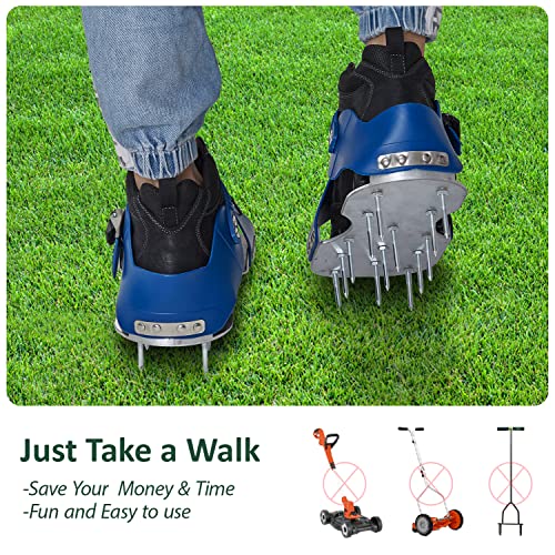 Leweio Lawn Aerator Shoes, Metal Spike Sandals for Aerating Lawn