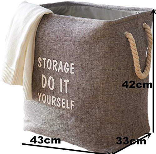 2Pack Large Linen Laundry Basket Foldable Waterproof Laundry Storage Bin Washing Basket with Handles Collapsible Laundry Storage Container Dirty Clothes Sorter Organization bin(2pack laundry basket)
