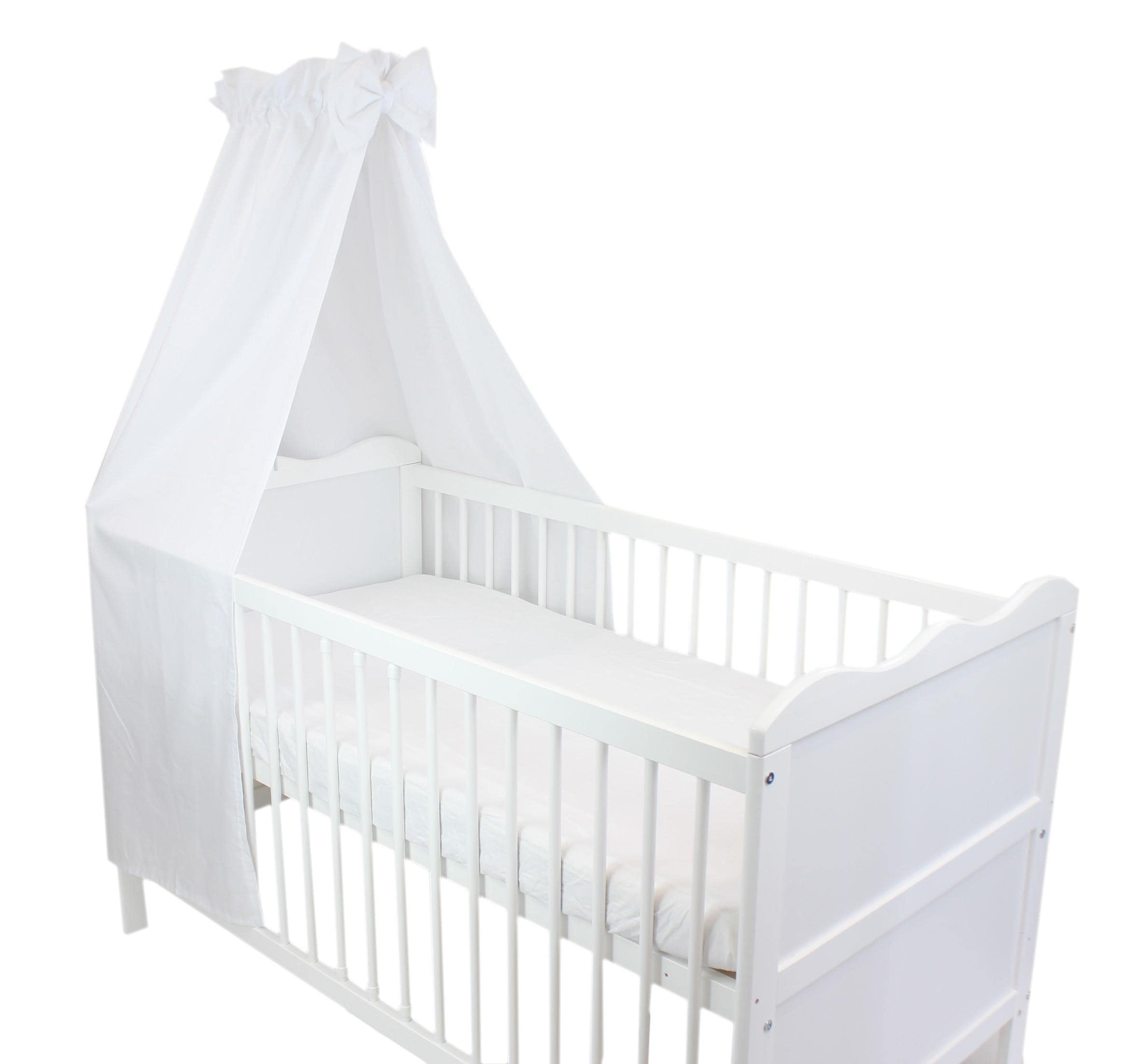 TupTam Baby Cot Canopy with Crown and Bow, White, ca. 160x240 cm