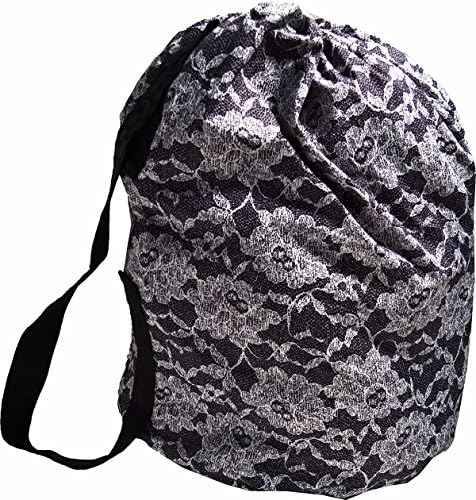 Teen Vogue Girls Handbag / Laundry Bag Tote Black Lace