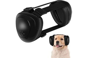 BERGWERK Dog Ear Muffs For Dog Hearing Protection,29dB NRR Dog Earmuffs for Noise Protection(Black-Medium)