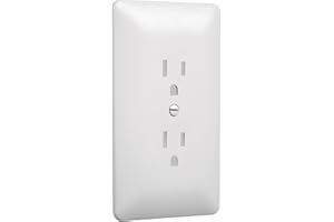 Taymac 2000W Masque 2000 1-Gang Decorator Style Wallplate, Paintable Duplex Outlet Cover, White (1-Pack)