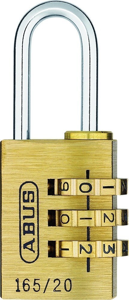 ABUS Combination Lock 165/20 – Brass Padlock – Set of 2 – with Individually Adjustable Combination Code – Suitcase Lock/Locker Lock – ABUS Security Level 3
