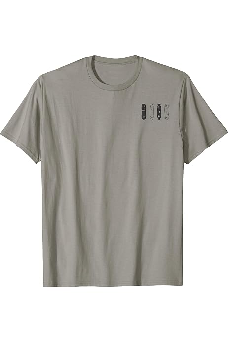 Amazon.com: Skateboards Lineup Pocket Print T-Shirt : Clothing 