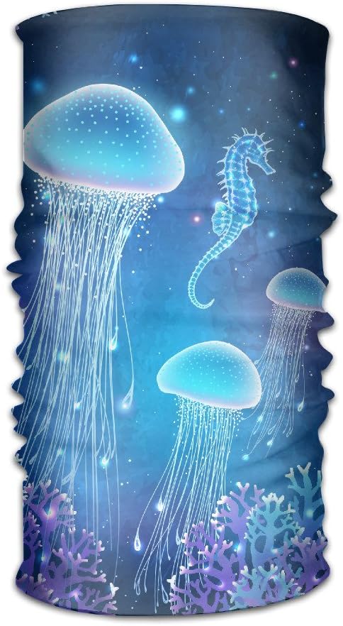 Magic Glowing Jellyfish Outdoor Multifunctional Neck Balaclava Sport Scarf For Fishing, Hiking, Running, Motorcycling