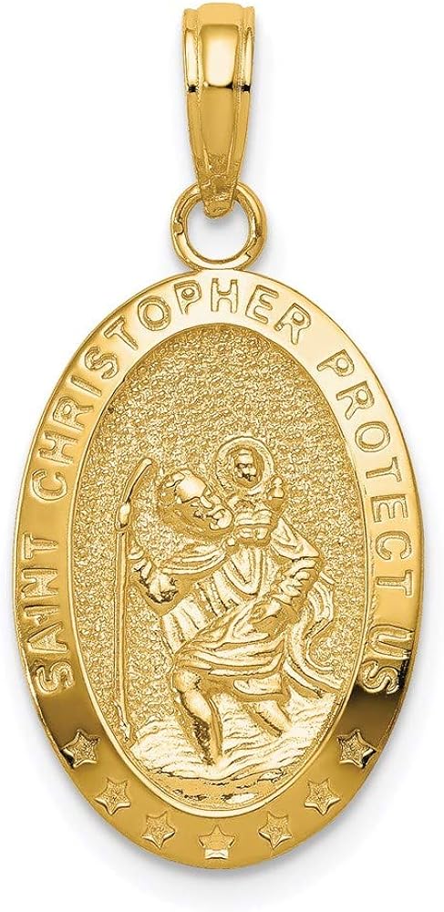 St christopher pendant 14k gold Clearance
