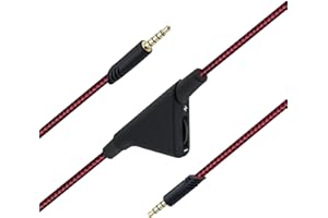 Wigearss Replacement Cord for As TRO A10 A30 A40 A50 Headset Durable Braided Cable with Volume Control and Inline Mute Functi