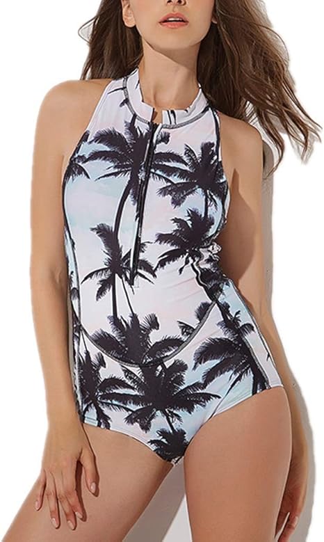 Amazon Co Jp 女性のサーフィン水着 レディースは 休暇ビーチのフロントワンピースラッシュガードスポーツサーフィン水着ジップ サーフィンやダイビングに使用できます Color White Size Xl ホーム キッチン