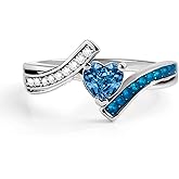 Fimewon Cubic Zirconia Rings for Women Dainty 14K Gold Plated Heart Promise Rings Non Tarnish Trendy Jewelry Gifts for Her Wife Mom Friend Size 5-10