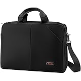 Laptop bag, Plemo 15 - 15.6 Inch Nylon Multi-compartment Large Capacity Laptop Shoulder Bag with Detachable Shoulder Strap, Blac