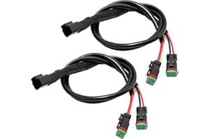 CADUFUELLY 2 in 1 Deutsch Dual DT Adapter Connector Splitters Plug Y-Shape Wiring for Fog Work Light Retrofit Work Chandelier Light Retrofit Connectors Wiring Harness