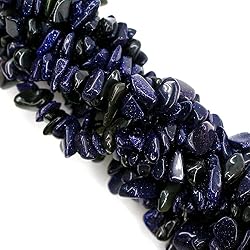Blue Sandstone Crystal Chips with Holes for