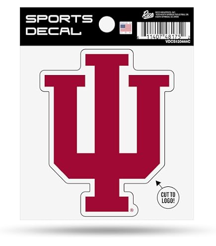 NCAA Indiana Hoosiers 4x4 Inch Team Color Decal - Officially Licensed, Removable & Reusable - View #3