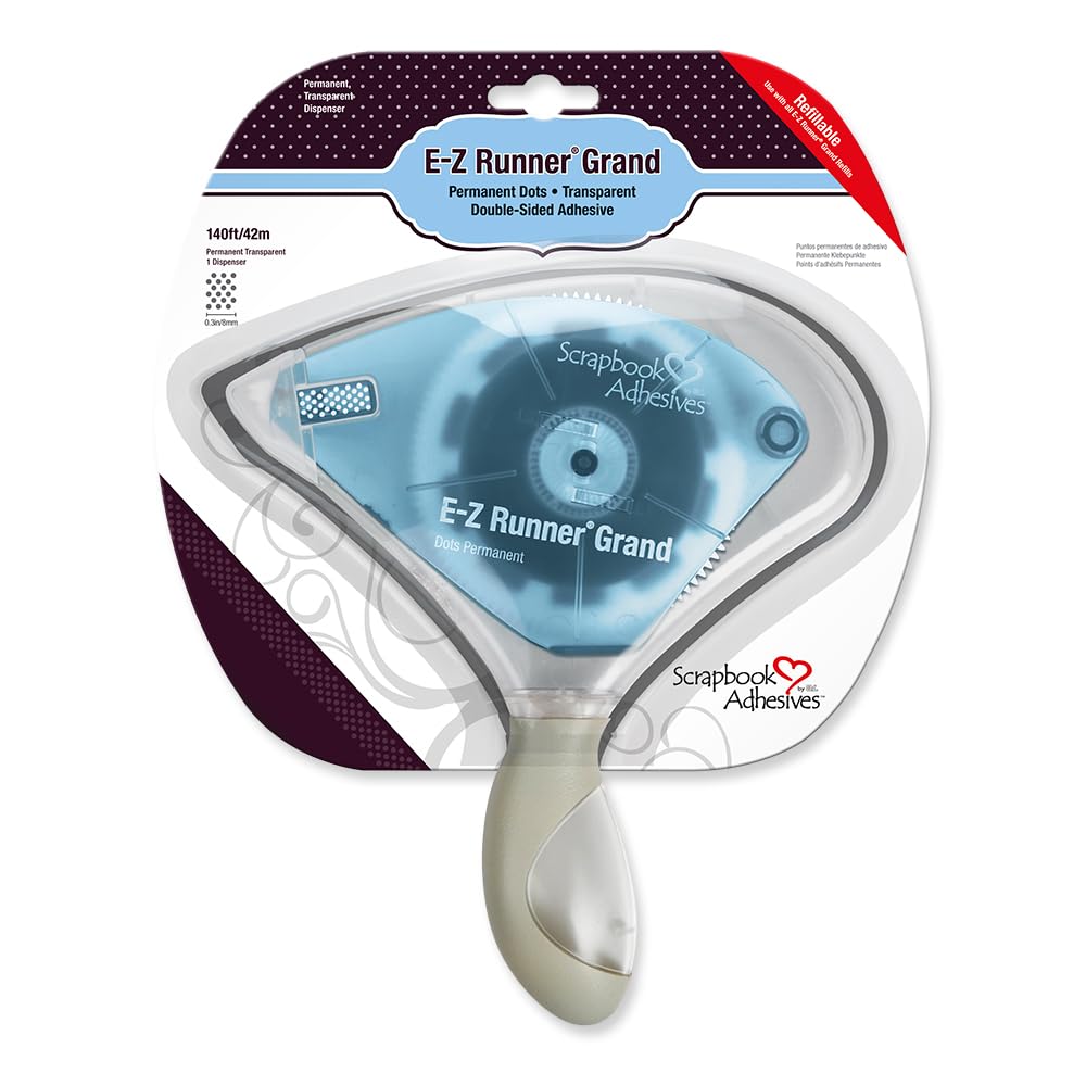 SCRAPBOOK ADHESIVES BY 3L E-Z Runner Grand Perm Dots, One Size, Clear, 01259-6