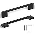 Southern Hills Matte Black Cabinet Pulls - 5 Pack 128mm - Handles for Kitchen Drawers - Vanity Hardware for Bathrooms - Closet Doors and Dresser Pull SH3229-128-BLK-5