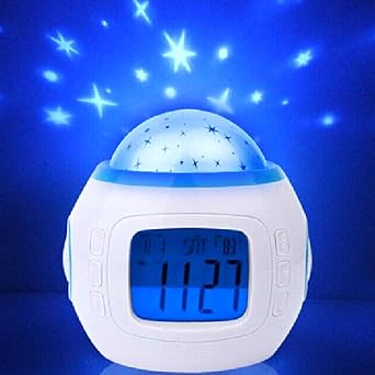 Romántico proyector de estrellas/Mini Reloj despertador con luz de ...
