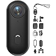 64GB 4K HD Mini Body Camera Body Cam Thumb Sized Wearable Action Camera, Hands Free Body Worn Camcorder with Mount Anywhere for Work, Travel, Pet Walking (Black