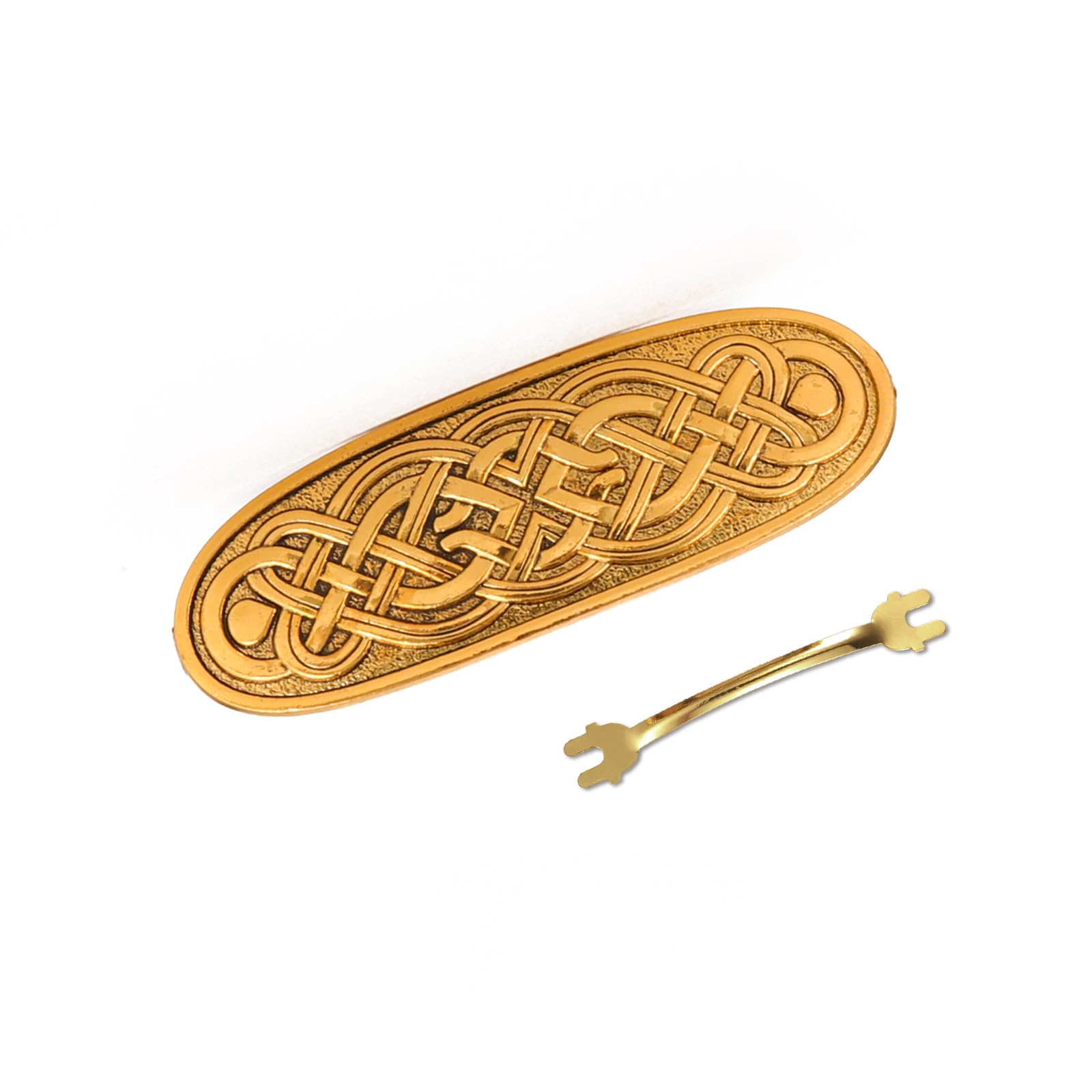 Amaxer Viking Gold Silver Barrettes for Women Girls Celtic Hair Clips for Thick Thin Hair Vintage French Hair Clips Hair Styling Accessories (Gold-Celtic Knot) — image 1